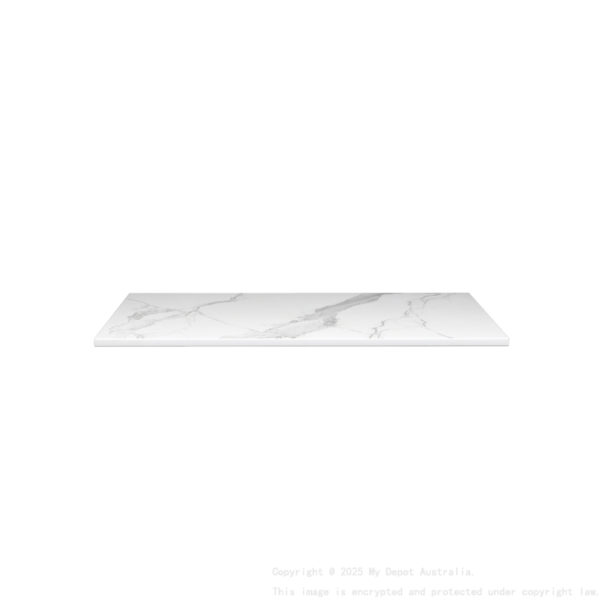 750mm Narrow White Marble Look Sintered Stone Top Matte Finish Benchtop