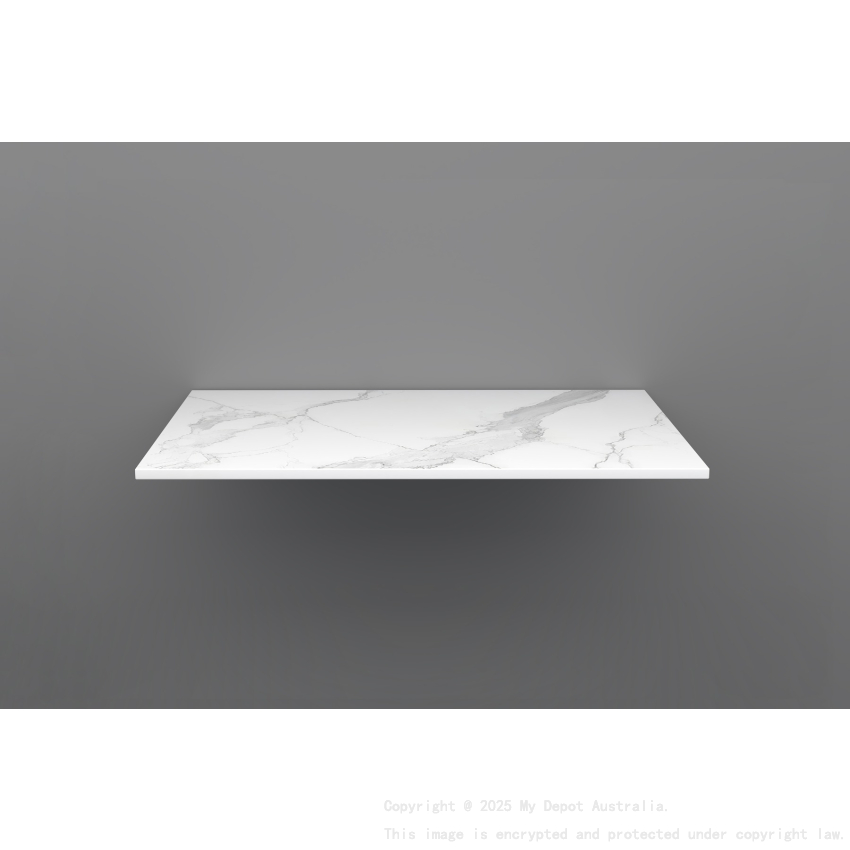 750mm White Marble Look Sintered Stone Top Matte Finish Benchtop