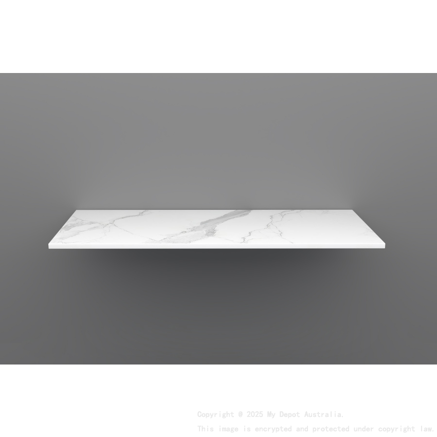 900mm Narrow White Marble Look Sintered Stone Top Matte Finish Benchtop