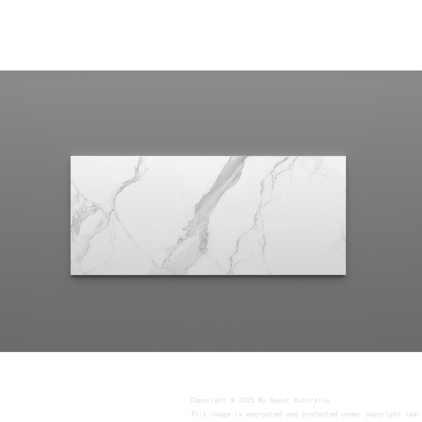 900mm Narrow White Marble Look Sintered Stone Top Matte Finish Benchtop