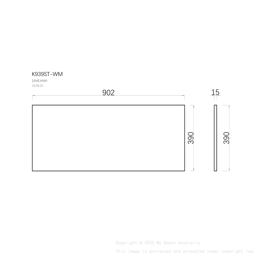 900mm Narrow White Marble Look Sintered Stone Top Matte Finish Benchtop