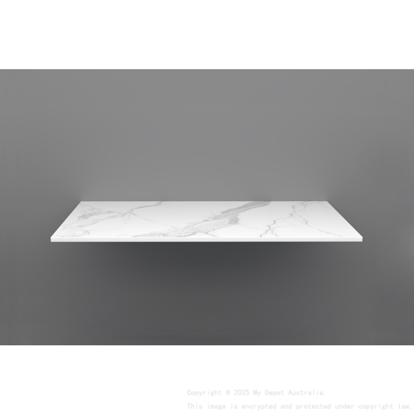 900mm White Marble Look Sintered Stone Top Matte Finish Benchtop