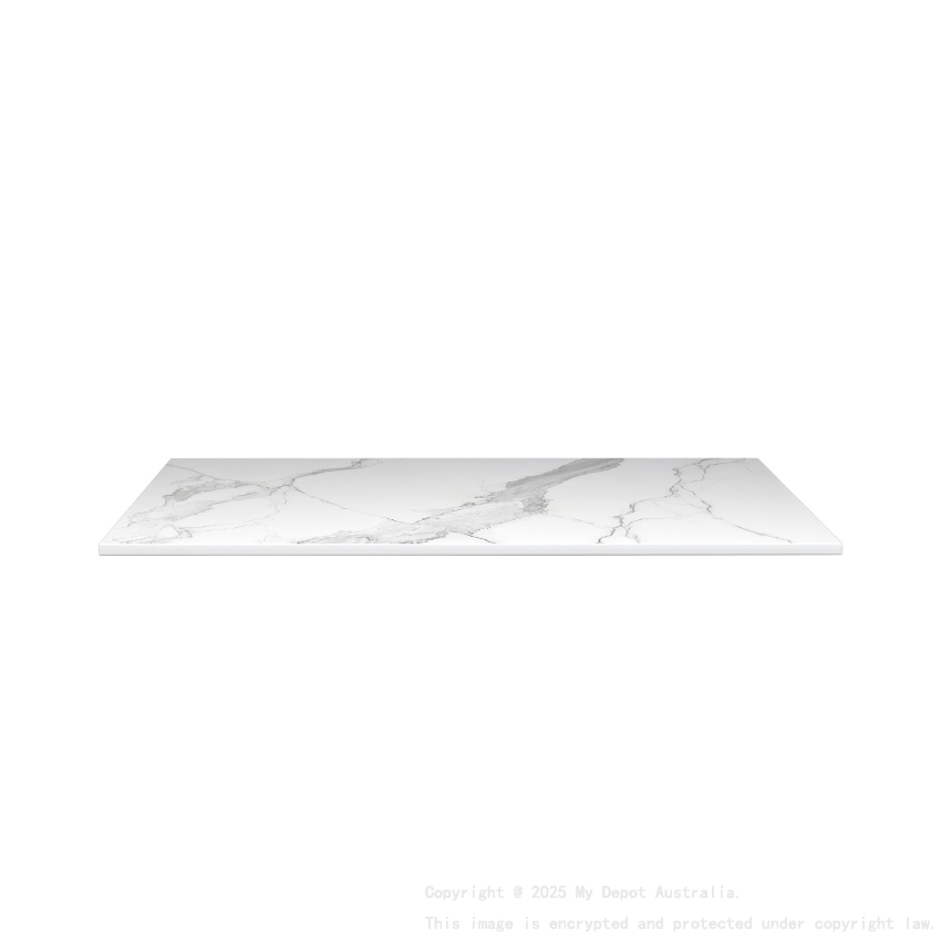 900mm White Marble Look Sintered Stone Top Matte Finish Benchtop