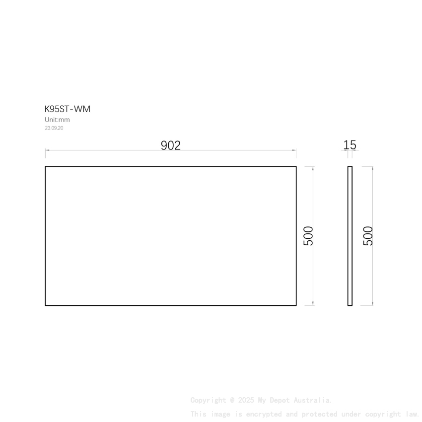 900mm White Marble Look Sintered Stone Top Matte Finish Benchtop