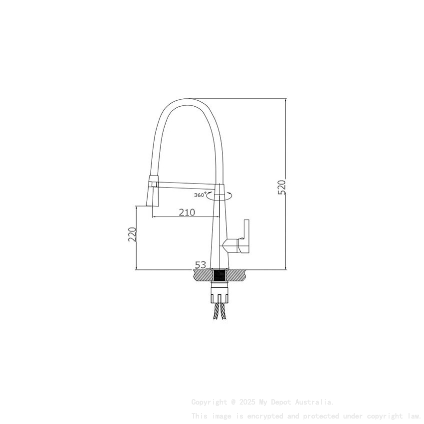 Chrome Designer Gooseneck Pull Out Kitchen Mixer