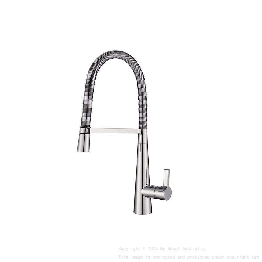 Designer Gooseneck Pull Out Kitchen Mixer Chrome