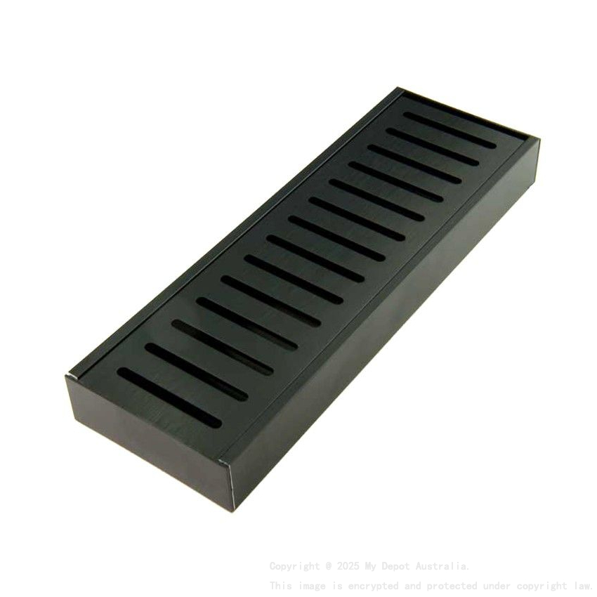 300x100x26mm Lauxes Aluminium Midnight Wide Floor Grate Black
