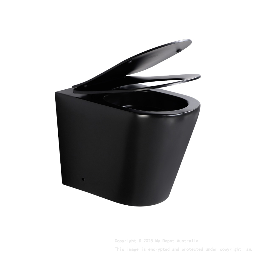 545*360*140mm Matte Black Acadia Tornado Rimless Wall Faced Floor Pan