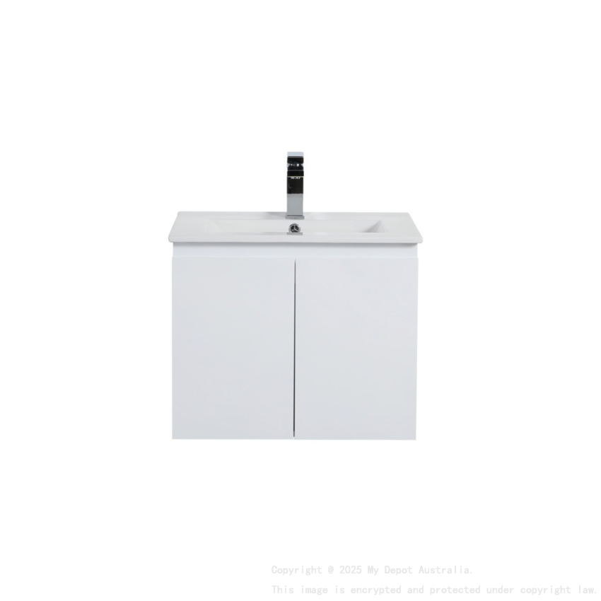 590*455*480mm Gloss White Alpha Wall Hung PVC Vanity