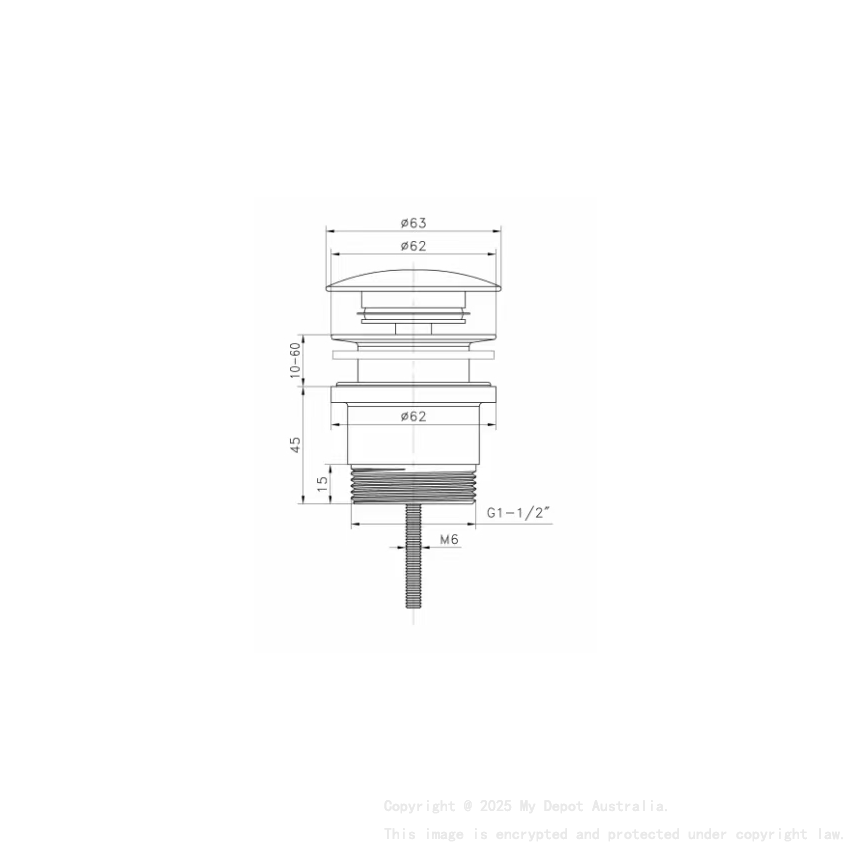 40mm Non Overflow Pop Up Waste Chrome