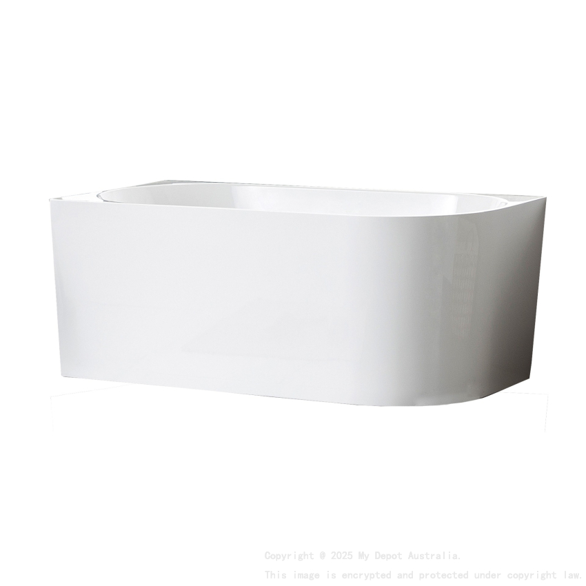 1500X750X600mm Gloss White Bingie Skirt Bath Left Coner None Overflow 40mm Waste And Pipe Supplied