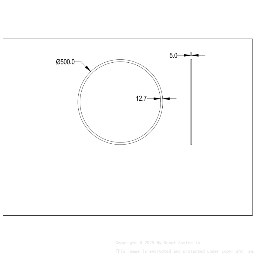 500X500X5mm Orbis Bevel Edge Mirror