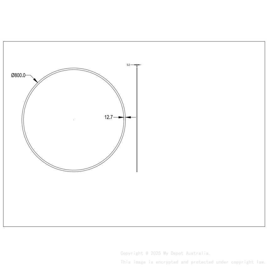 800X800X5mm Orbis Bevel Edge Mirror