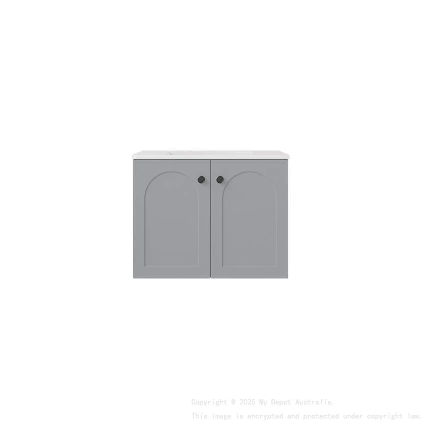 590*455*470mm Matte Grey Chester Federation Wall Hung PVC Cabinet