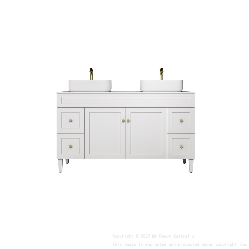 1490X455X860 Matte White Harold Federation Free Standing PVC Cabinet