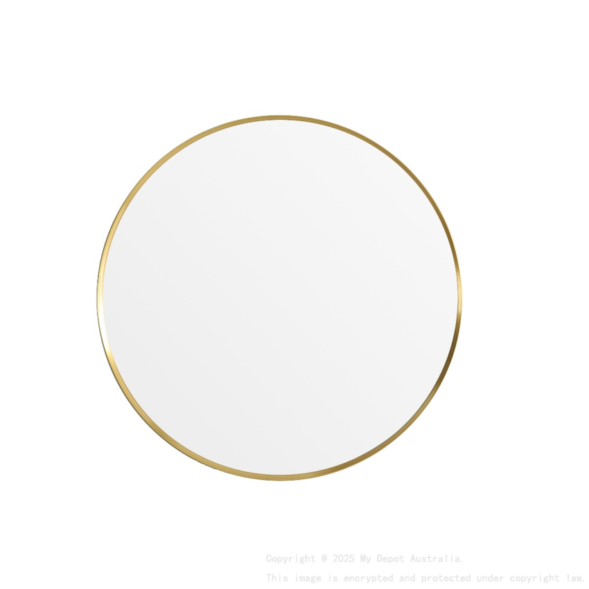 900X900X35mm Burshed Gold Orbis Frame Mirror