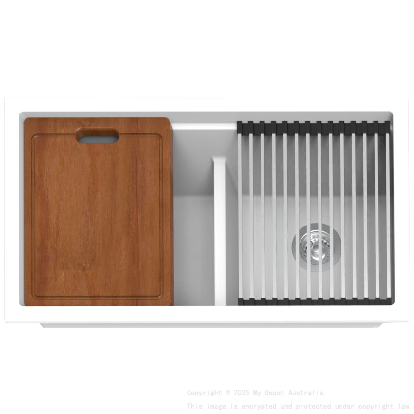 Size:825*470*241mm Bowl Size:374*381*241mm*2 Artic White Gabrio Granite Sink With Work Station Double Bowls