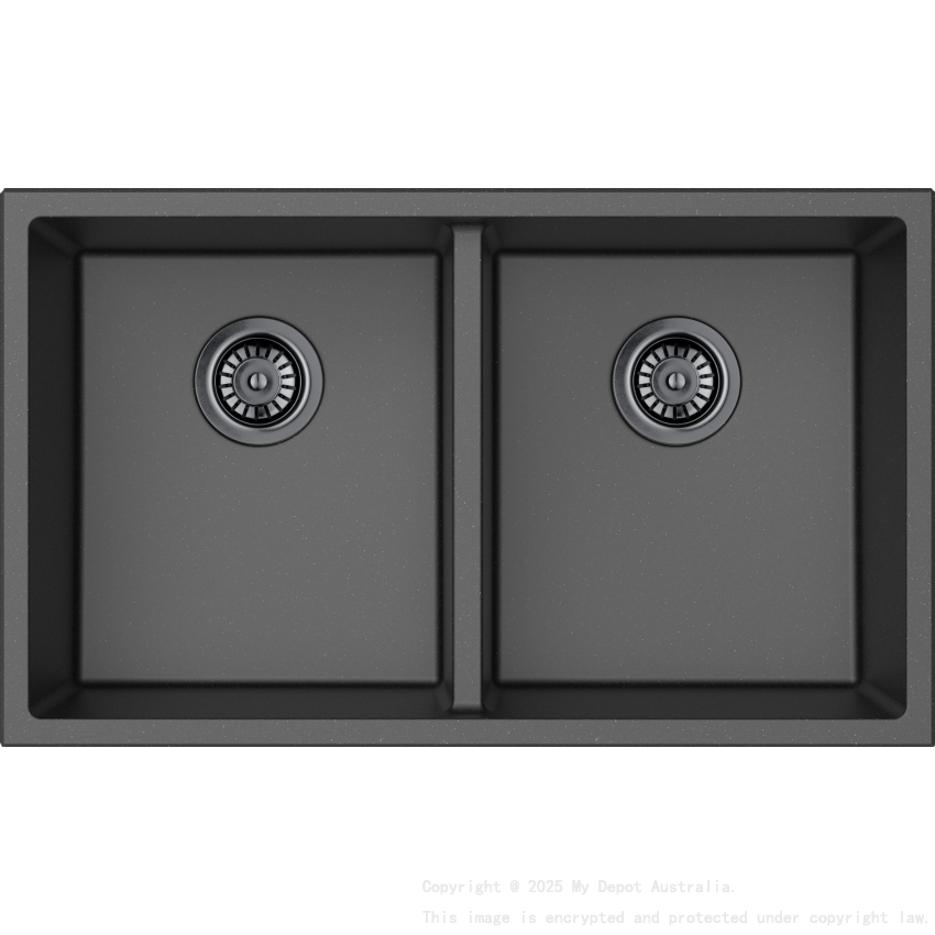 Size:762*457*241mm Bowl:710*405*228mm Matte Black Crete Granite Sink Double Bowl
