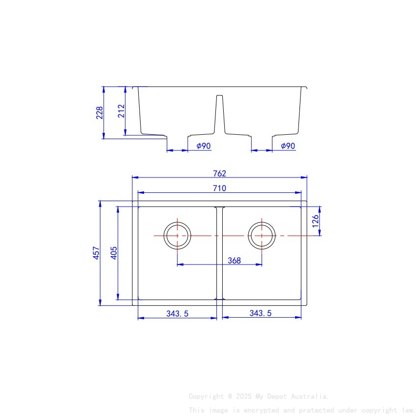 Size:762*457*241mm Bowl:710*405*228mm Matte Black Crete Granite Sink Double Bowl