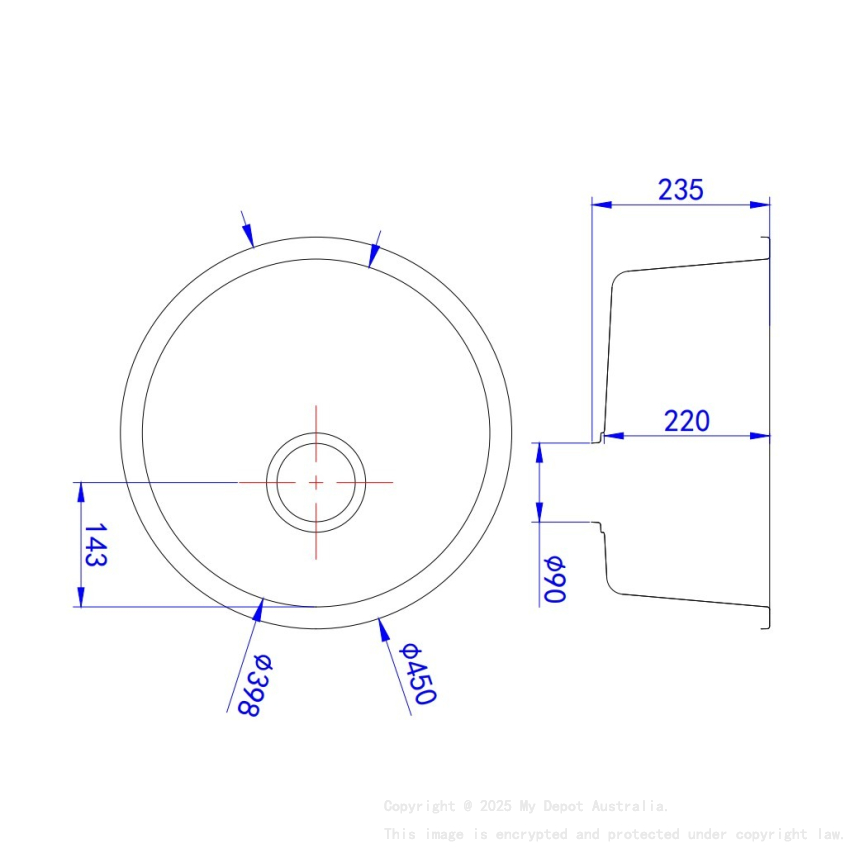 Size:450X235mm Bowl Size:398*235mm Matte Black Laufey Granite Laundry/Bar Sink