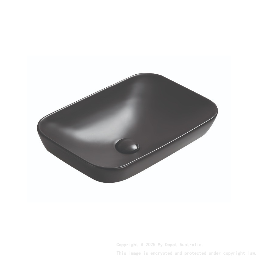 520*340*150mm Matt Black Kliff Fine Ceramic Insert Basin No Oerflow
