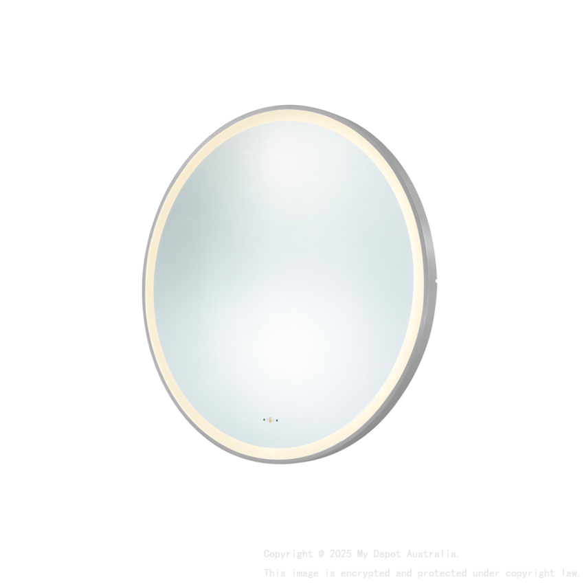 600X600X32mm Brushed Nickle Orbis Framed LED Mirror