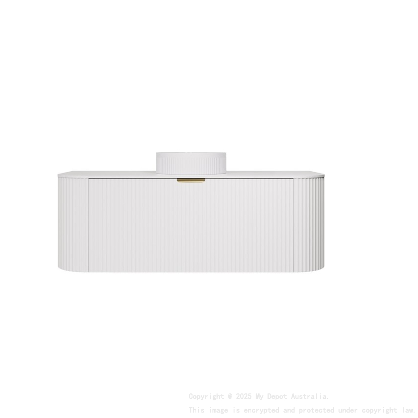 1190X455X470mm Matte White Agena Modern Fluted Wall Hung Vanity PVC Cabinet