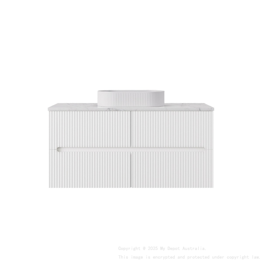1190*455*540mm Matte White Cabarita Morden Wall Hung PVC Cabinet For Single Bowl Only