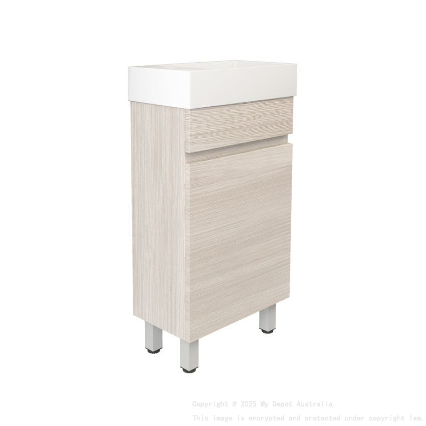 420X250X500mm Camden Modern Free Standing Cabinet Coastal Oak Soft Closing Finger Pull Doors