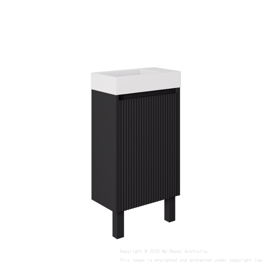 450*255*630mm Matte Black Crete Mini Free Standing PVC Cabinet