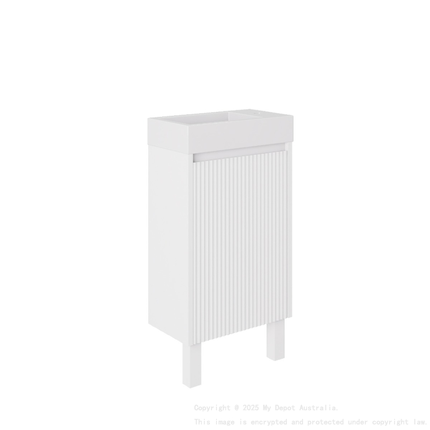 450*255*630mm Matte White Crete Mini Free Standing PVC Cabinet