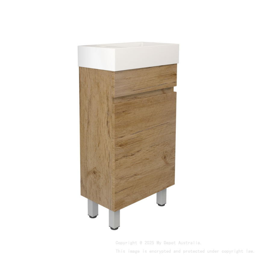 420X250X500mm Camden Modern Free Standing Cabinet Prime Oak Soft Closing Finger Pull Doors