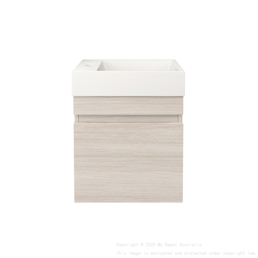 420X250X500mm Camden Modern Wall Hung Cabinet Coastal Oak Soft Closing Finger Pull Doors