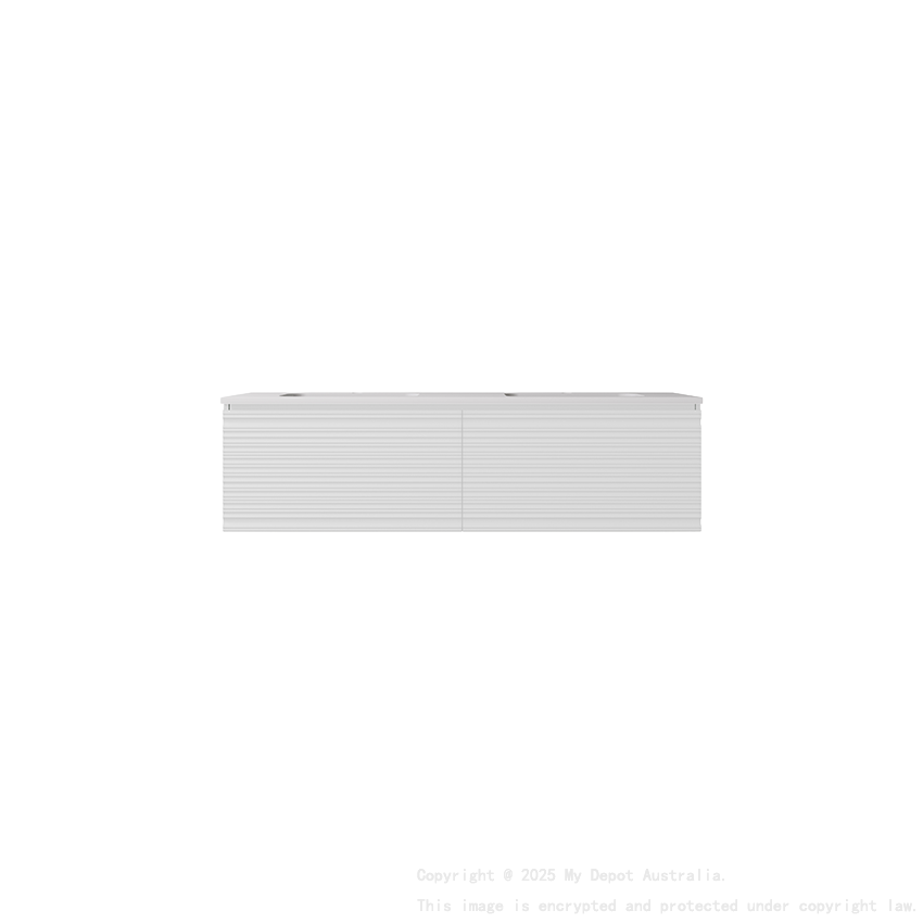 1490x455x400mm Matte White Sedona Modern Fluted Wall Hung PVC Cabinet