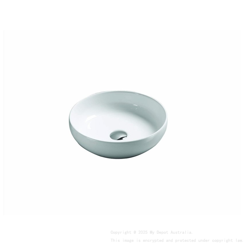 377*377*110mm Gloss White Oban Fine Ceramic Above Counter Basins No Overflow 32mm Waste