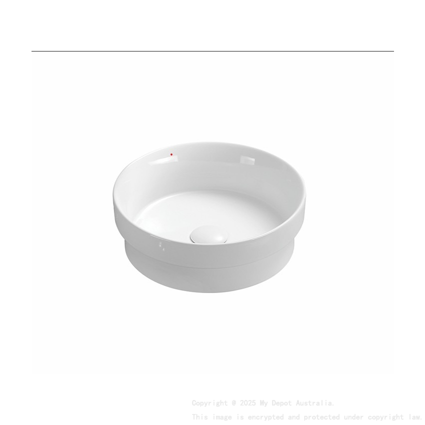 365*365*125mm Gloss White Olley Fine Ceramic Insert Art Basin No Overflow 32mm Waste