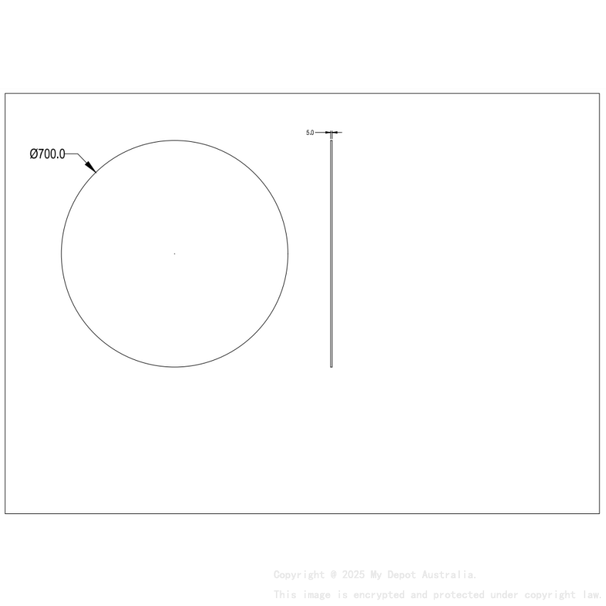 700X700X5mm Orbis Bevel Edge Mirror