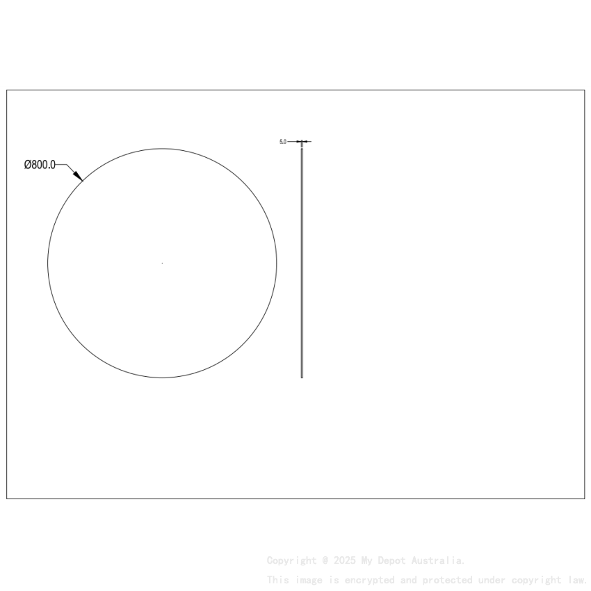 800X800X5mm Orbis Bevel Edge Mirror