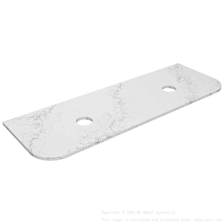 1505X505X20mm Calacatta White (WG486) Zero Silica Engineer Curve Stone Top