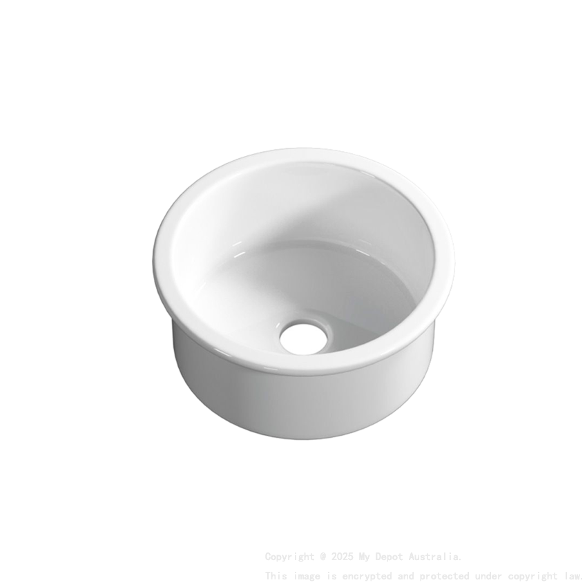 Size:460*460*232mm Gloss White Elba Fine Fireclay Bar Sink Grid And Waste Included