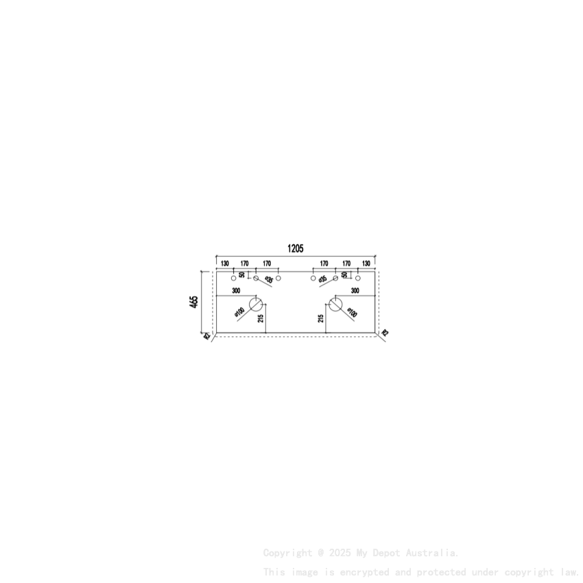 1205X465X18mm Carrara White Marble Stone Top
