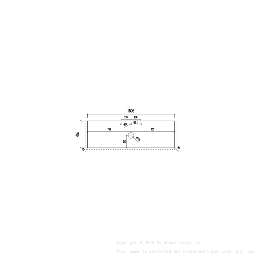 1505X465X12mm Matte White Solid Surface Blanco Stone Top