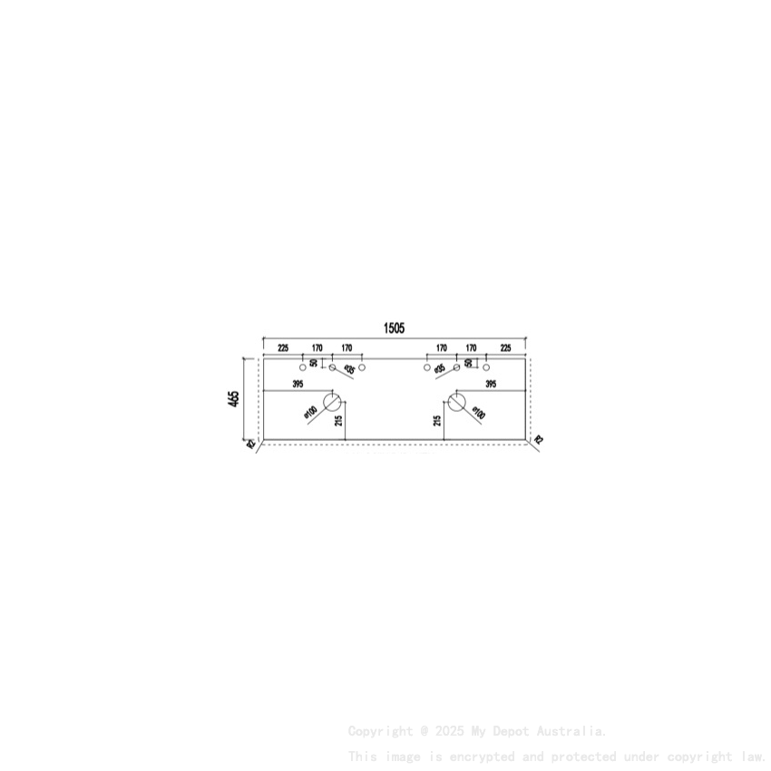 1505X465X18mm Carrara White Marble Stone Top