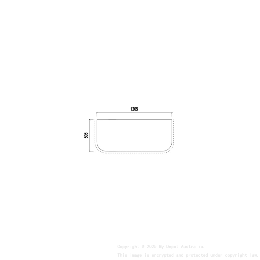 1205X505X18mm Carrara White Marble Curve Stone Top