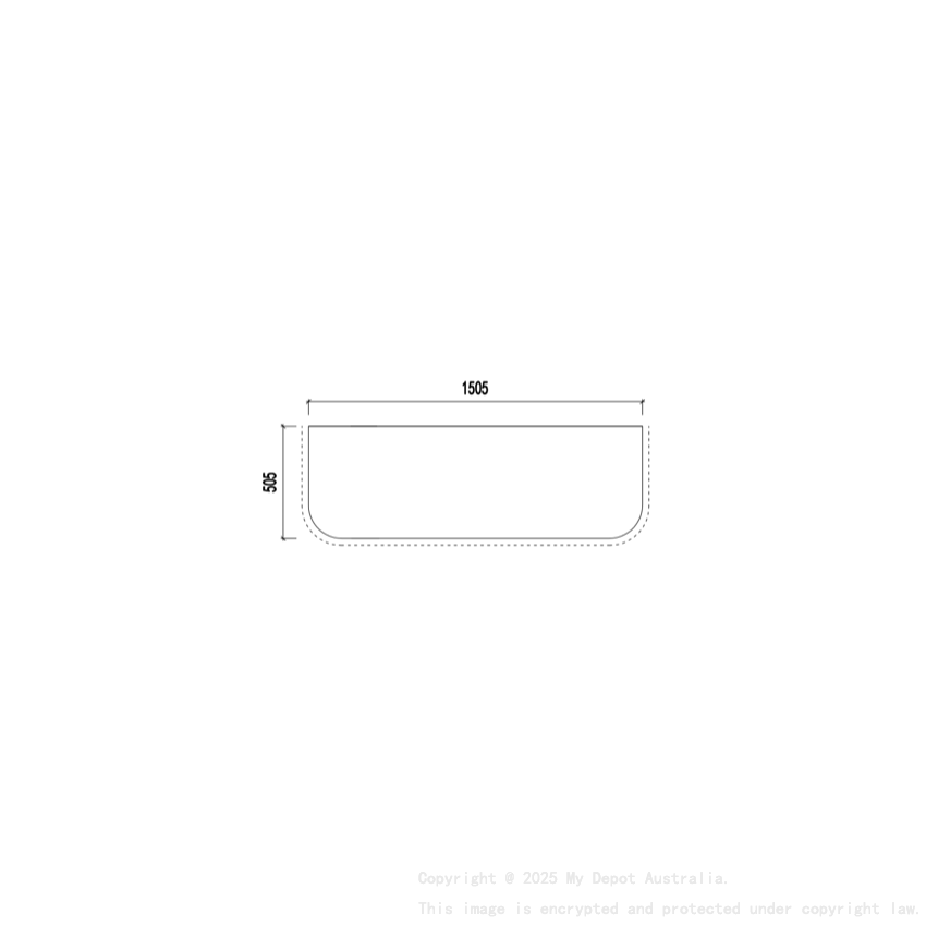 1505X505X20mm Calacatta White (WG486) Zero Silica Engineer Curve Stone Top