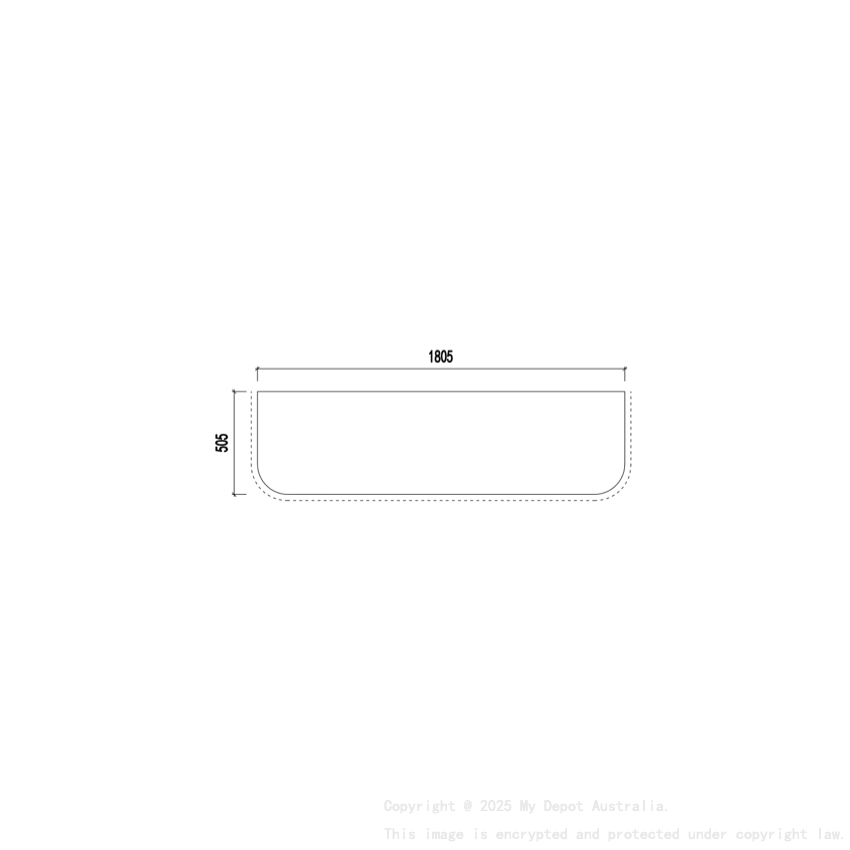 1805X505X20mm Calacatta White (WG486) Zero Silica Engineer Curve Stone Top
