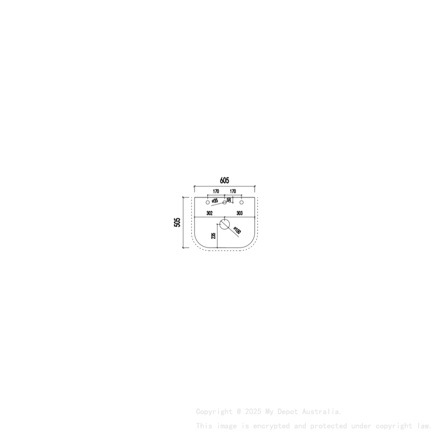 605X505X12mm Calacatta Artic White Solid Surface Stone Top