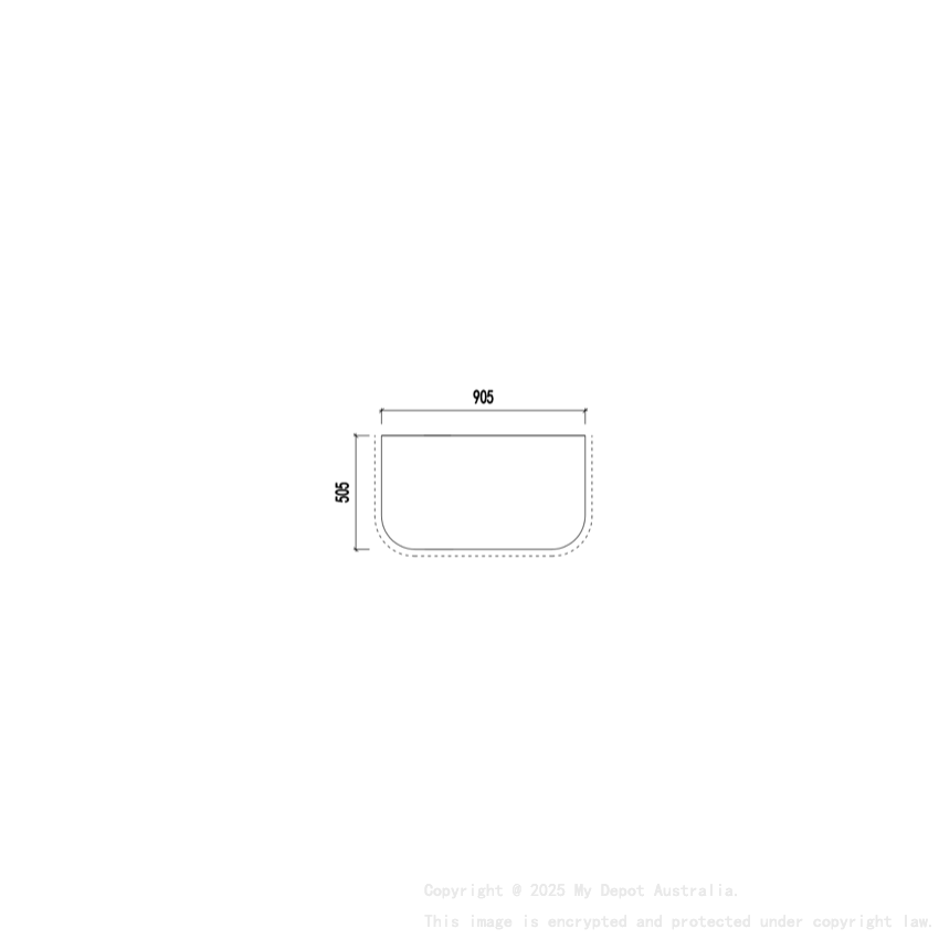 905X505X20mm Blanco White(WG034) Zero Silica Engineer Curve Stone Top Top