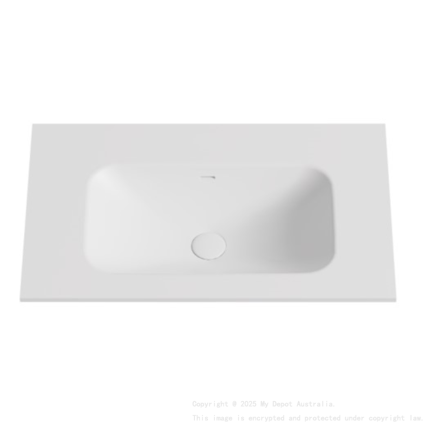 755X465X145 Matte White Chasey Solid Surface Stone Basin