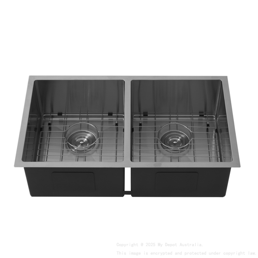 Bowl Size:350X400X230mm Overall Size:775X450X230mm Brushed Gold Kliff Hand Made Stainless Steel Sinks